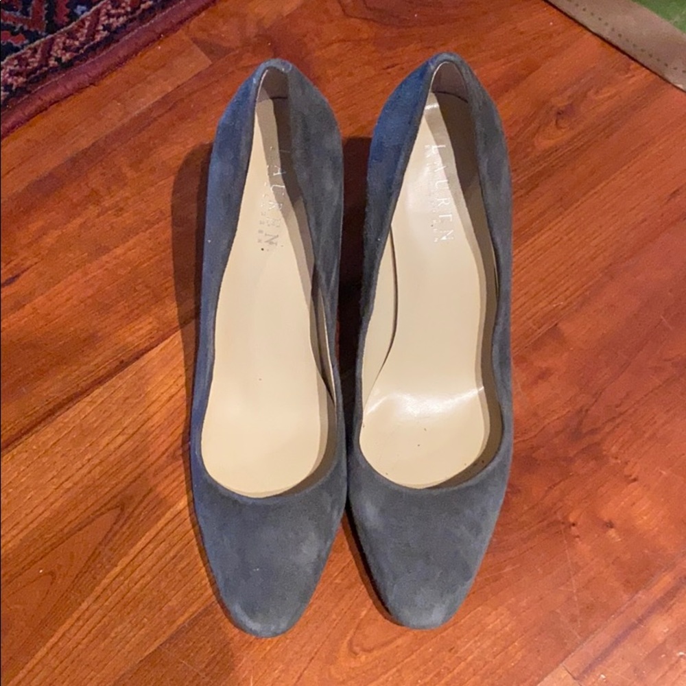 Ralph Lauren Heels Pumps Gray Suede